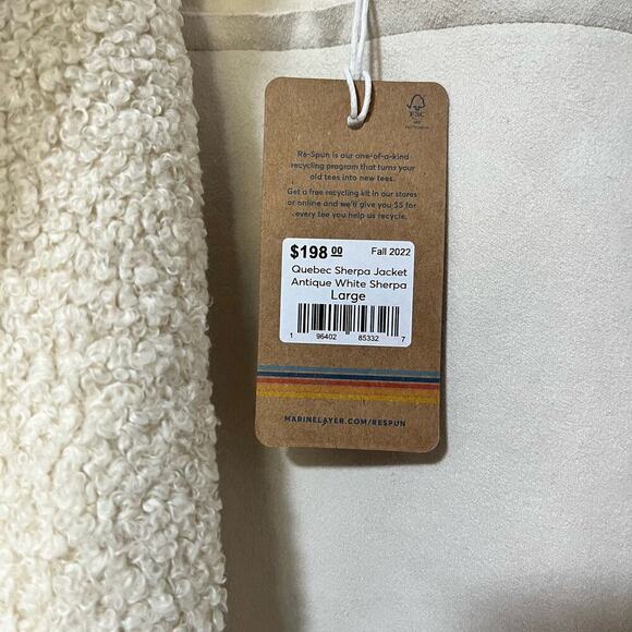 Marine Layer Women’s Quebec Sherpa Jacket Size L Antique White NEW - Picture 10 of 10